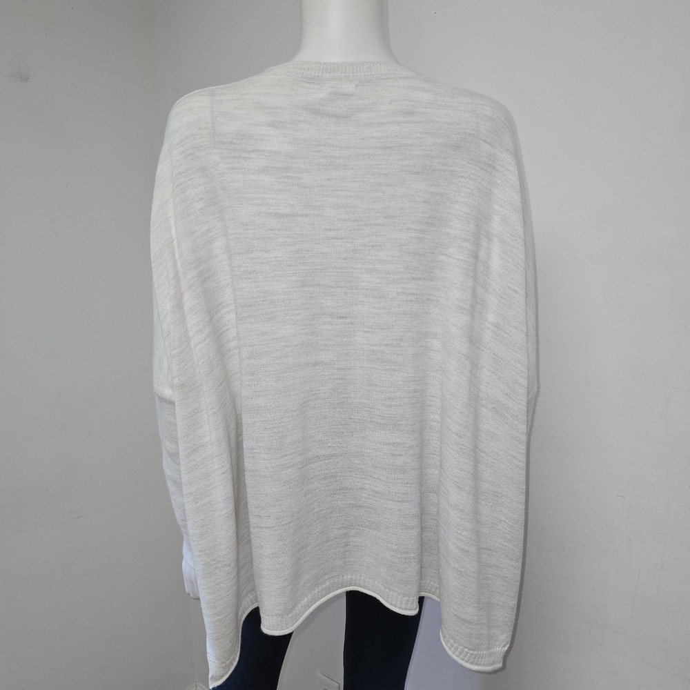 Mersea Womens Catalina V-Neck Travel Sweater One Size Heathered Gray Split Side - Picture 3 of 10